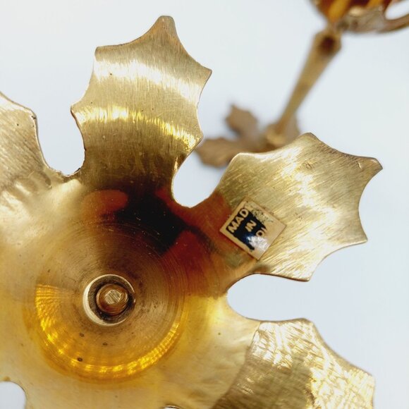 Brass Candlesticks Leaf Base 5.5" & 6 in Set Of 2 Two Sizes - Picture 7 of 8